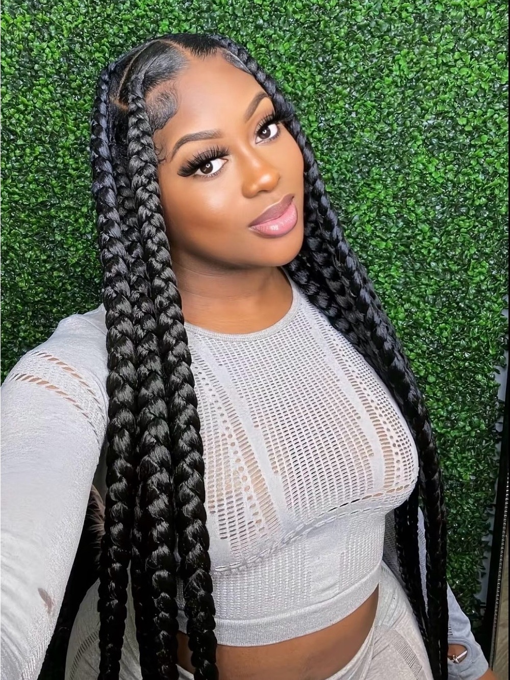 Long Black Box Braids - Women's Braided Hairstyle